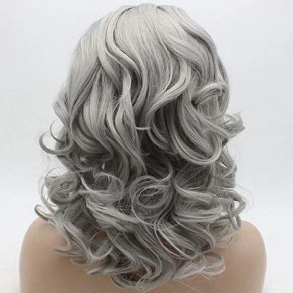 KATZ 16” GREY OMBRÉ CURLY Lace Front Wig *NWT*? display picture 2
